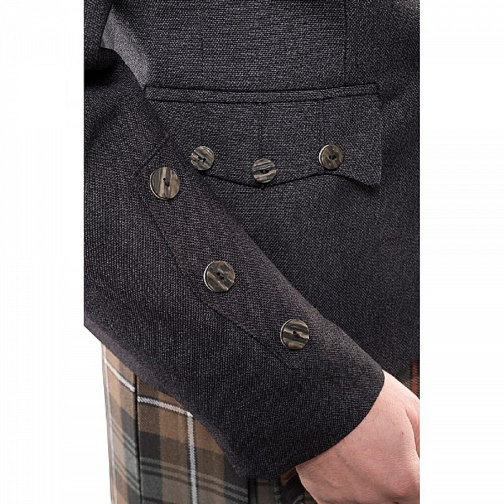 Charcoal Arrochar Tweed Jacke und Weste - UK 36 L (EU 46 long) 