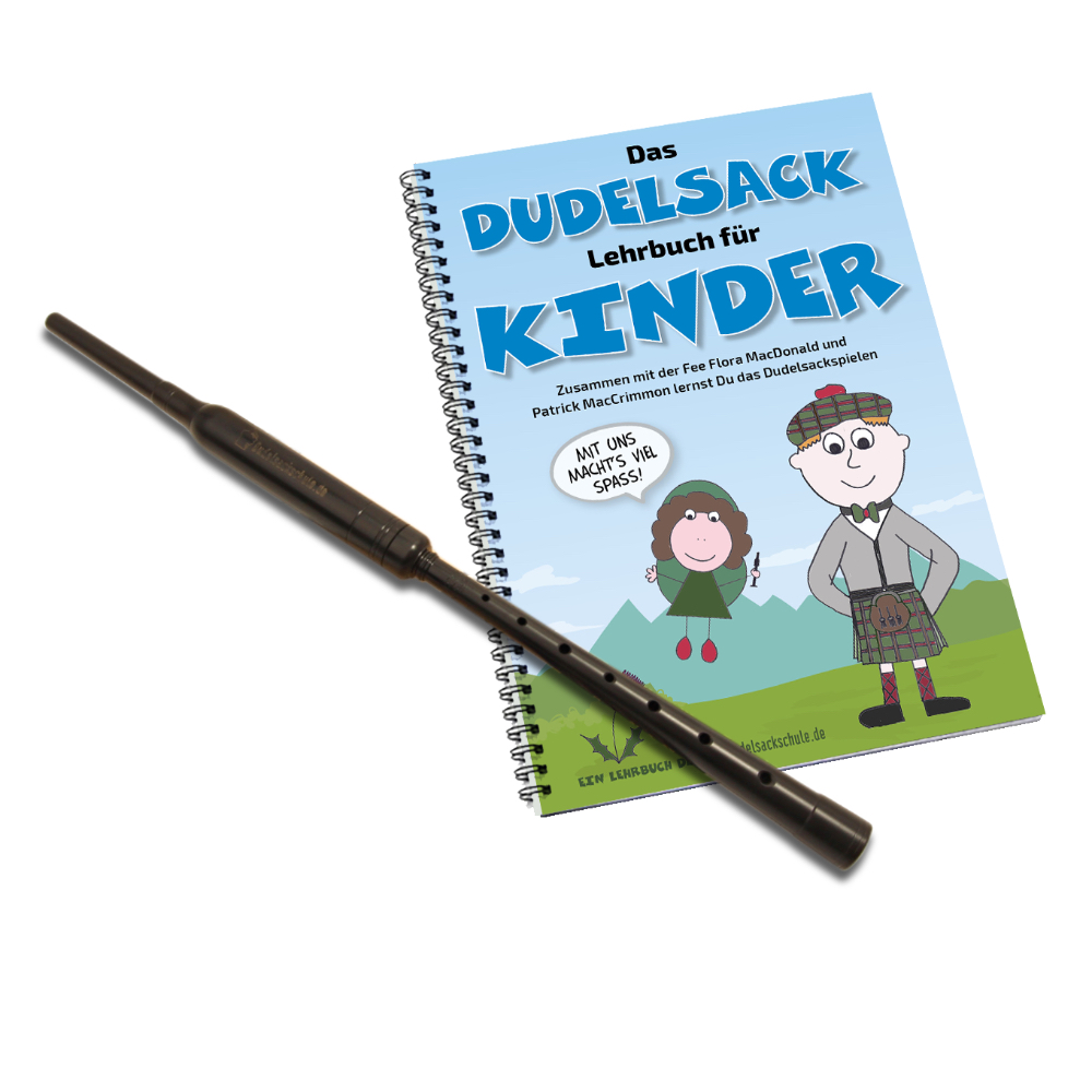 Dudelsack-Übungsflöte und Lehrbuch für Kinder (Allemand)