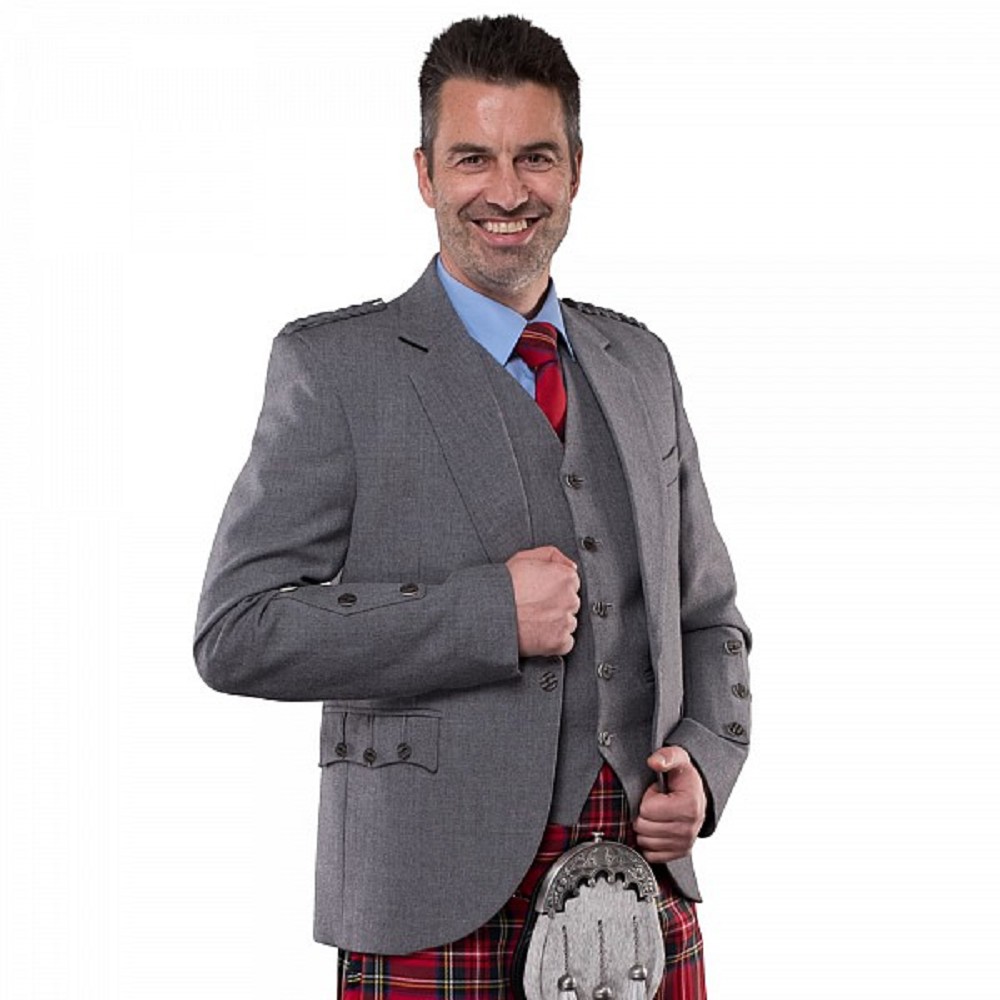Veste et gilet gris clair en tweed d’Arrochar Veste et gilet gris clair en tweed d’Arrochar