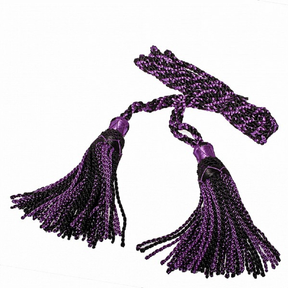 Silk Bagpipe Cords. black / purple