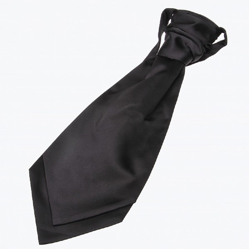 Cravate en satin (pré-lié), Noir Cravate en satin (pré-lié), Noir