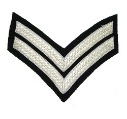Chevrons (for Doublet). Silver on black. - 1 Bar. Silver on black. 