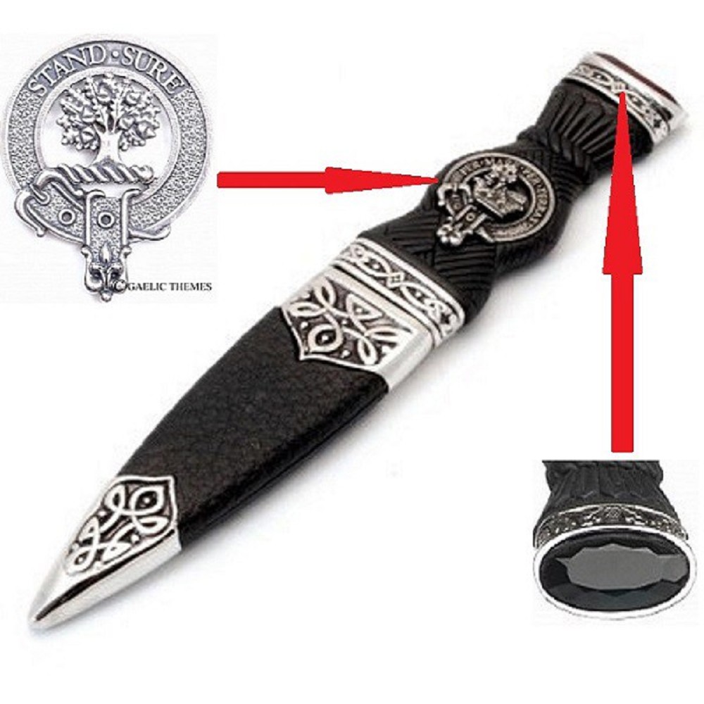 Clan Anderson Sgian Dubh with black stone