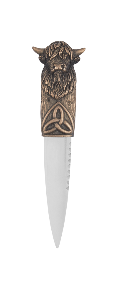 Highland Cow Sgian Dubh, bronze