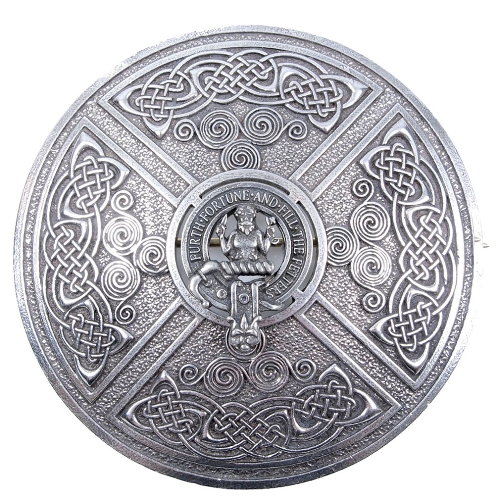 Saltire Clan Crest Plaid-Brosche