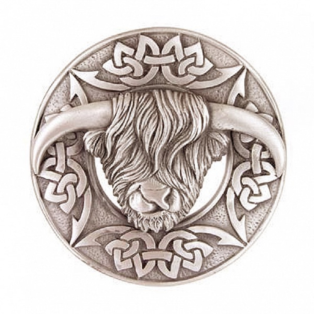 Highland Cattle Plaid Brooch Highland Cattle Plaid Brooch
