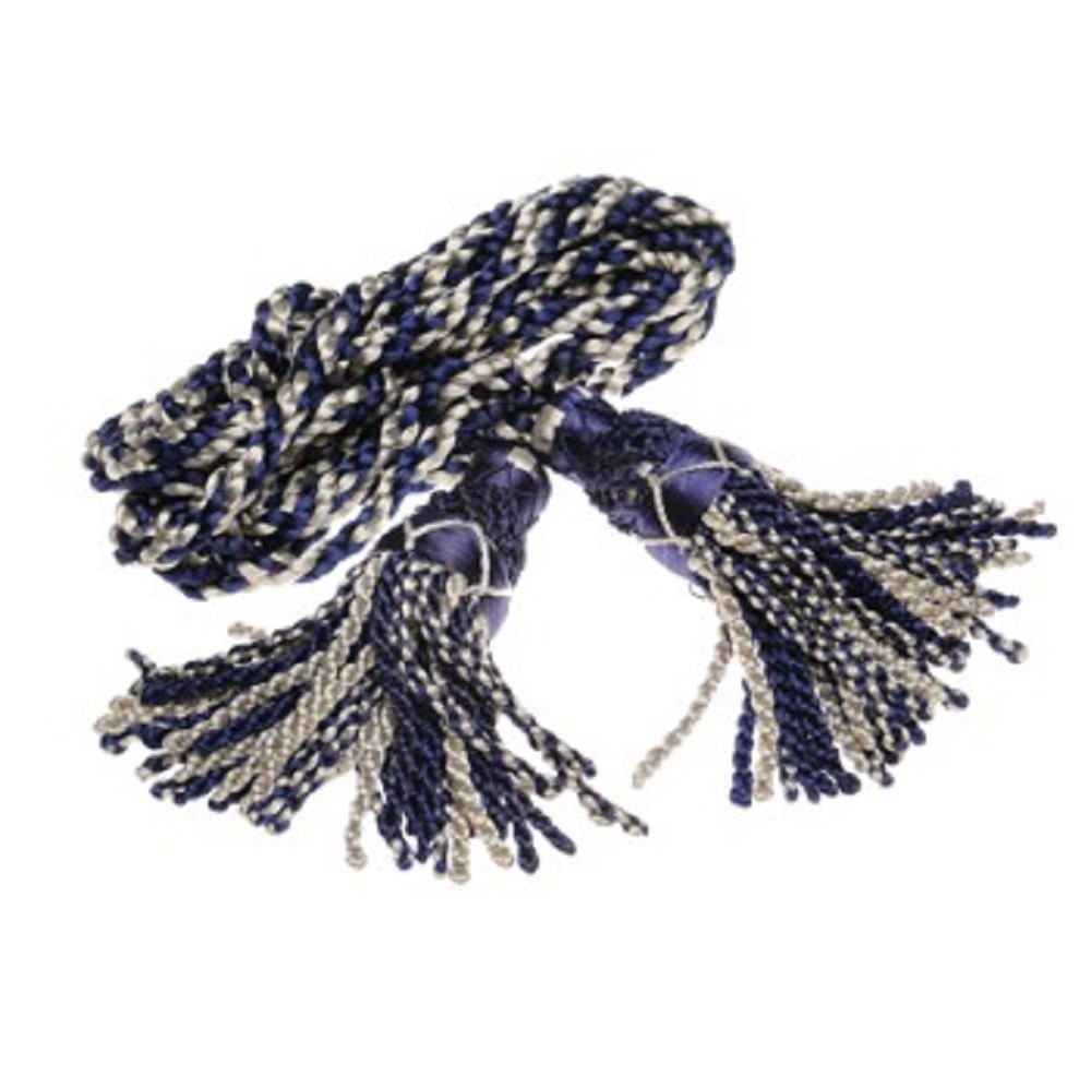 Bagpipe Cords, Soie, Bleu Foncé / Argent Bagpipe Cords, Soie, Bleu Foncé / Argent