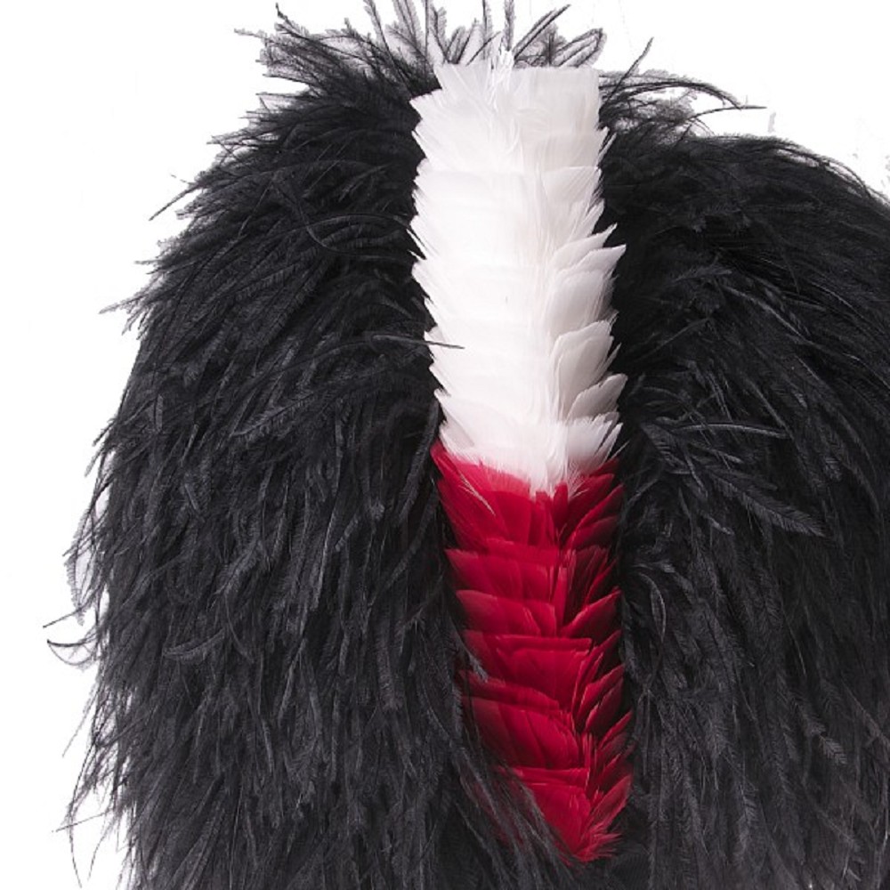 Plumet pour Feather Bonnet, blanc-rouge Plumet pour Feather Bonnet, blanc-rouge