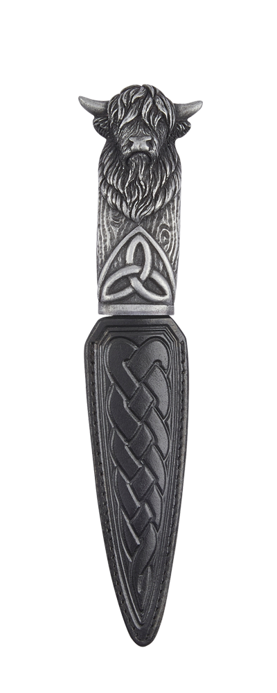Highland Cow Sgian Dubh, silver