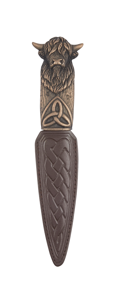 Highland Cow Sgian Dubh, bronze