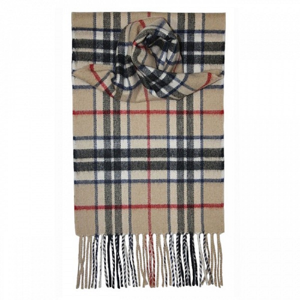 Luxury Cashmere Tartan Scarf, Thomson Camel Luxury Cashmere Tartan Scarf, Thomson Camel