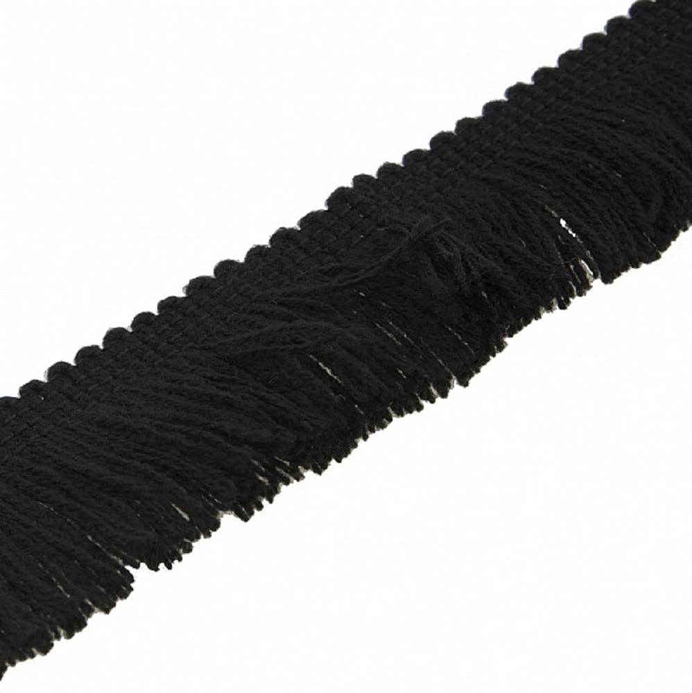 Wool fringing, black