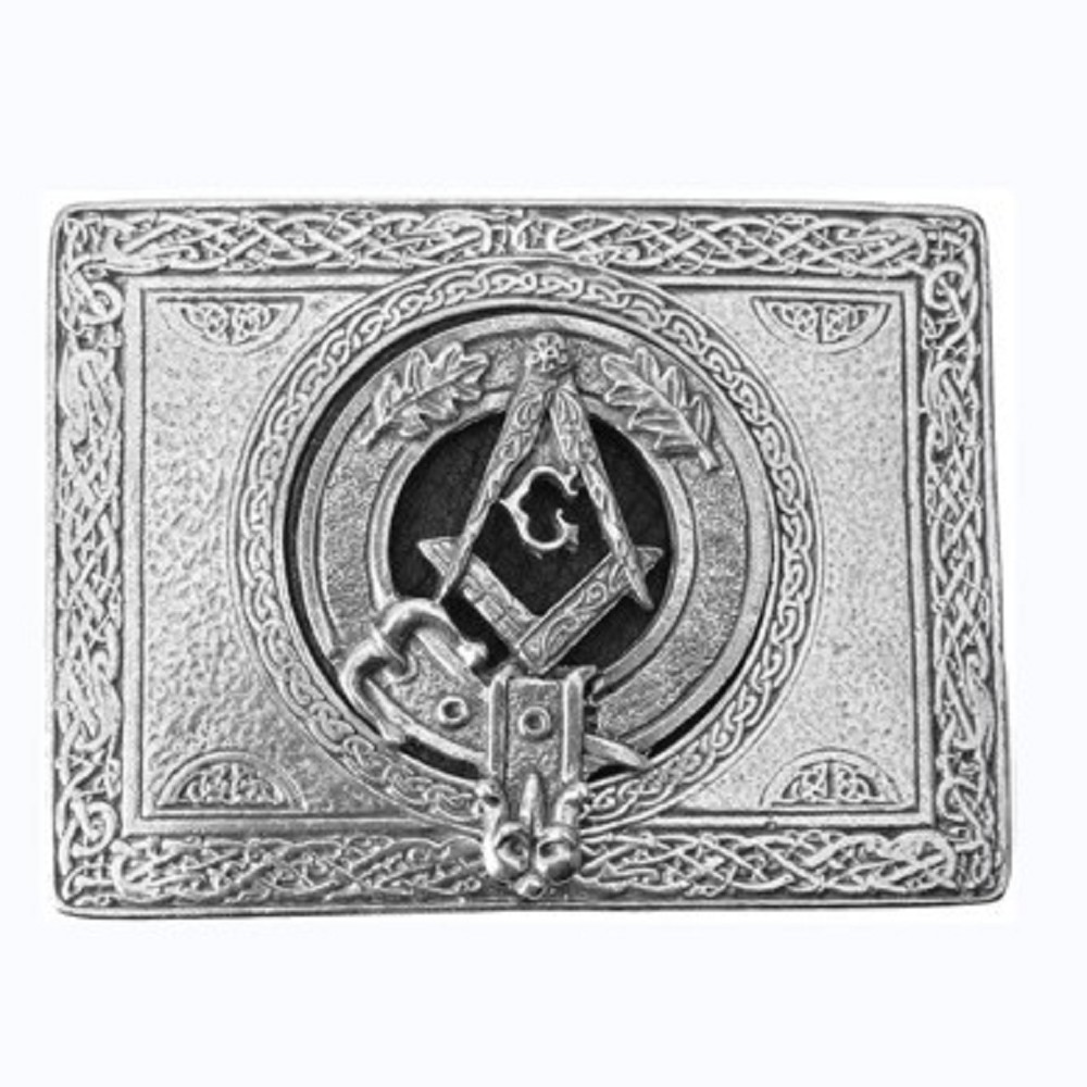 Belt Buckle, Masonic Crest, rectangular