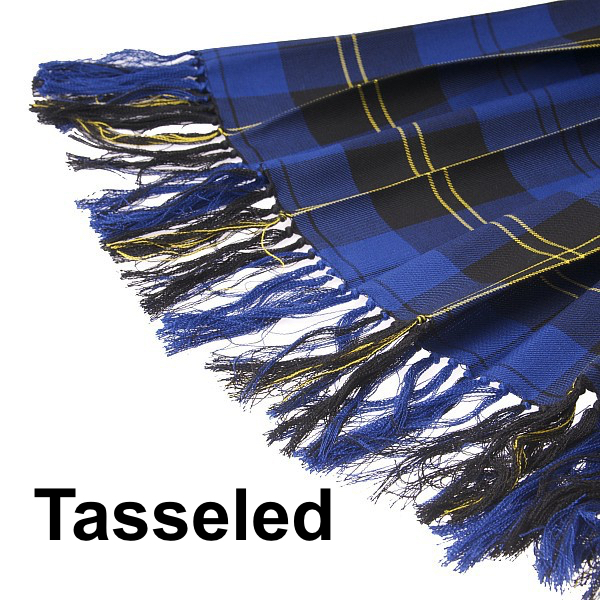 Fly-Plaid, Lightweight - Lang Tasselled (fringed and kn