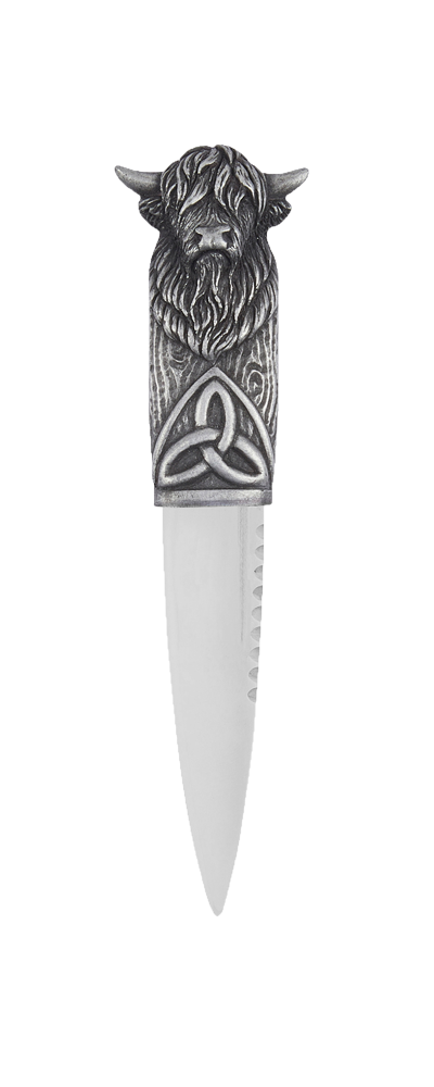 Highland Cow Sgian Dubh, silver