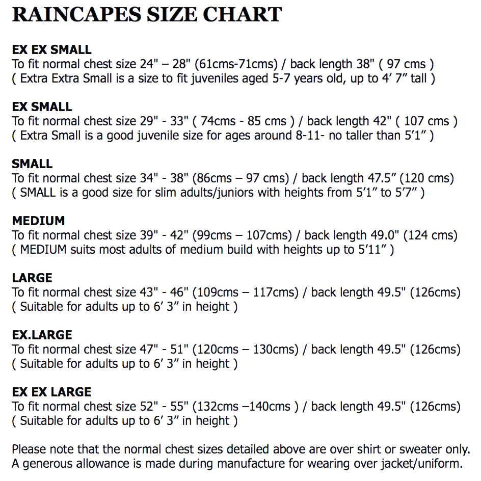Raincape, BandSpec - Extra Small 