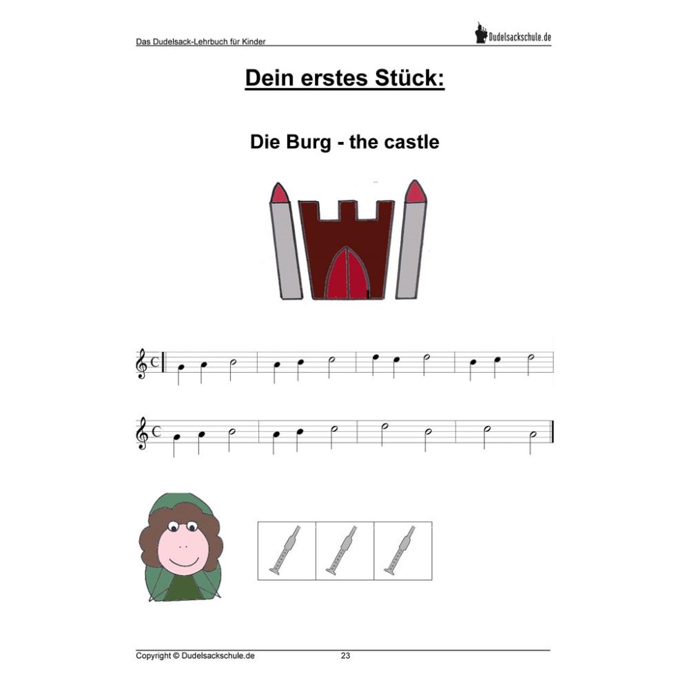 Dudelsack-Lehrbuch für Kinder. Deutsch