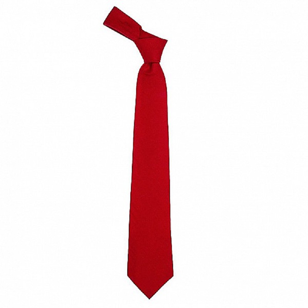 Wool Tie. Single Colour. Scarlet Red