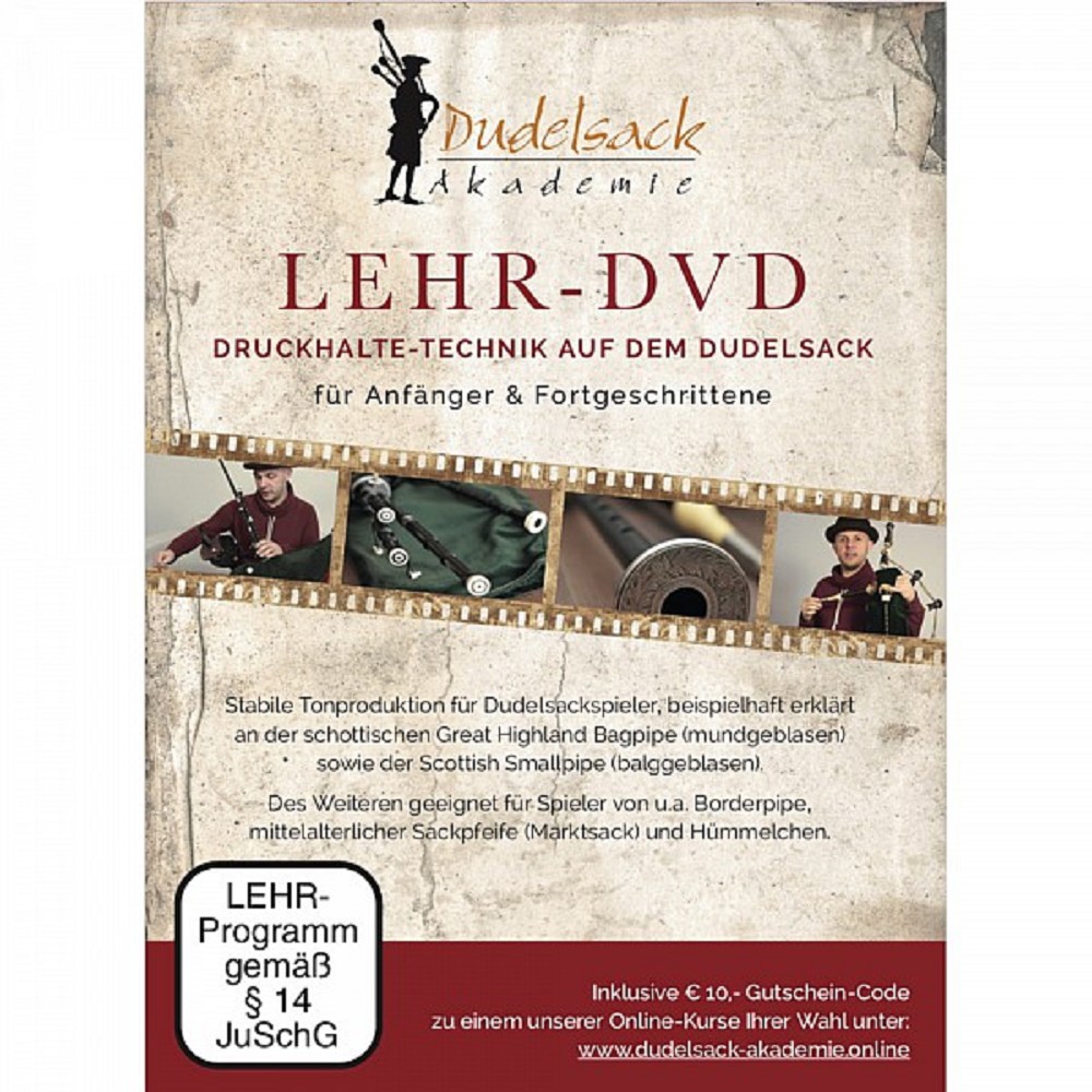 LEHR-DVD zur Druckhalte-Technik auf dem Dudelsack