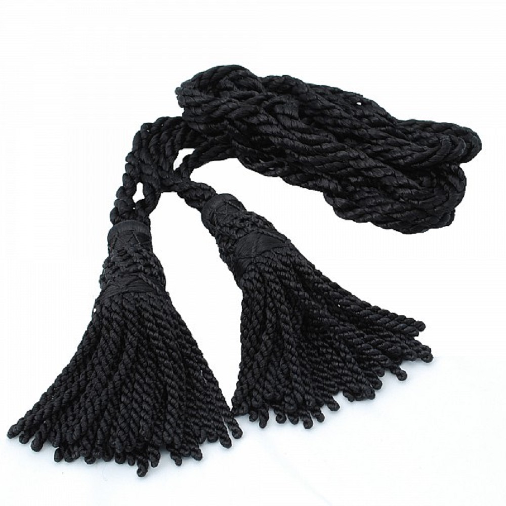 Bagpipe cords, silk, black