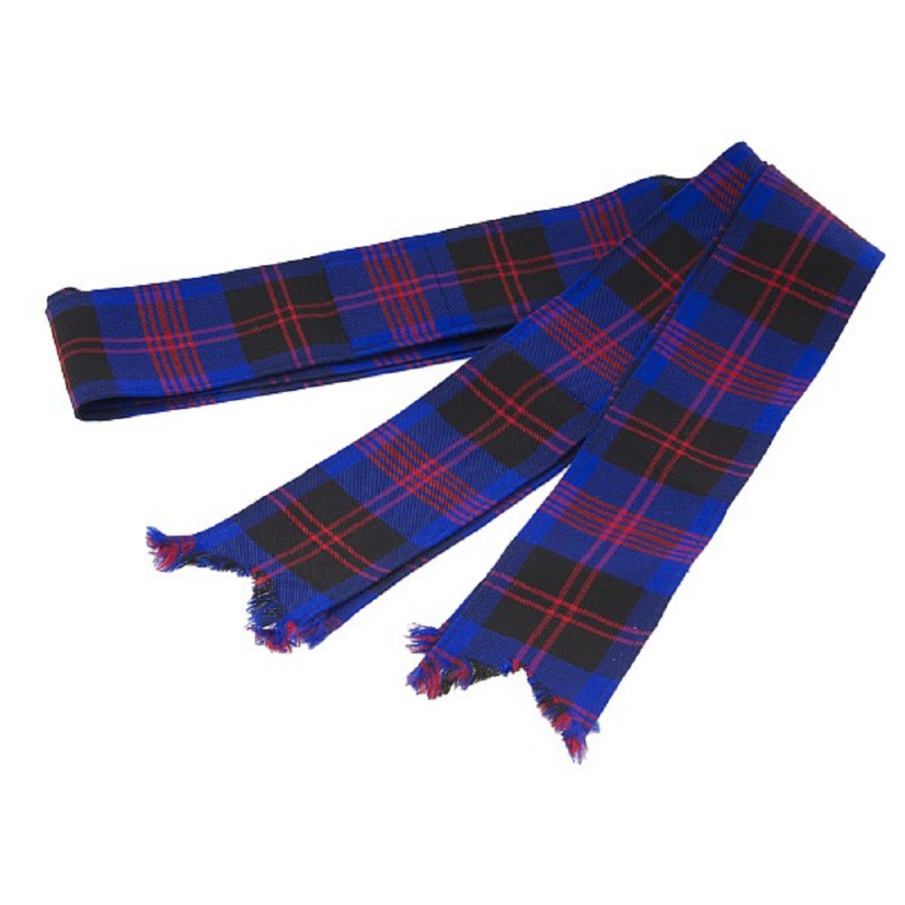 Clan Tartan Piper's Bagpipe Ribbons. Wool