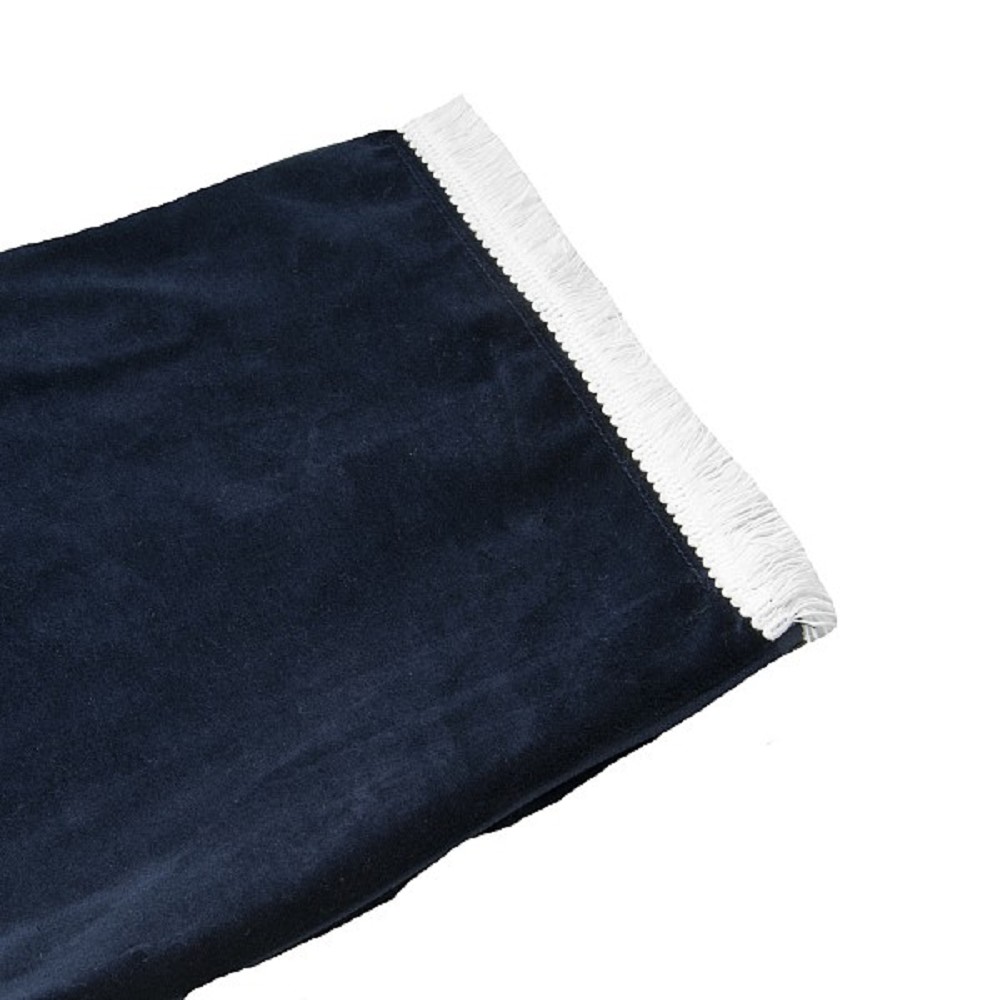 Bagpipe Cover, Velours avec franges laine et  fermeture éclair. Bleu marine - Blanc