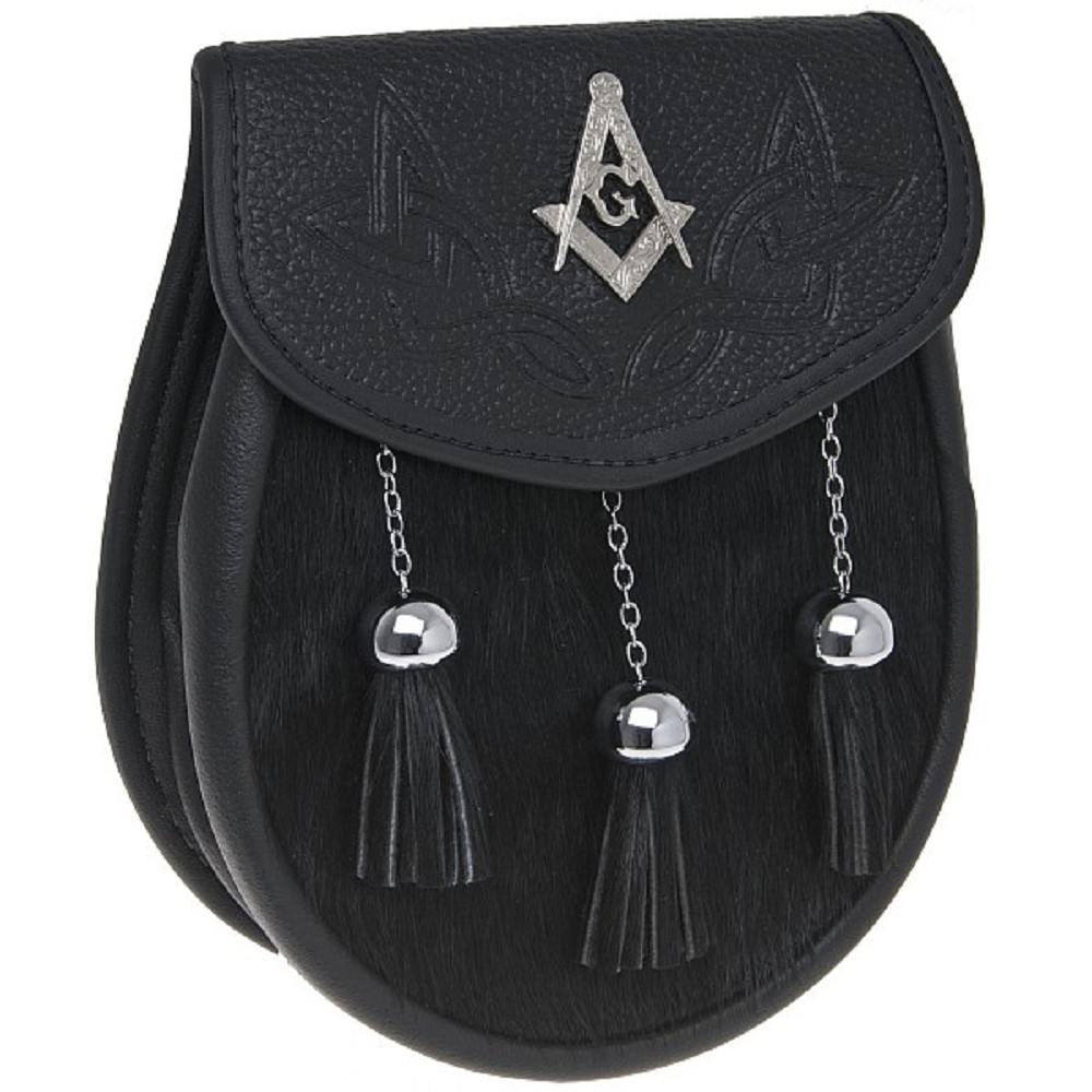 Semi Dress Sporran SSD6 Masonic Noir Semi Dress Sporran SSD6 Masonic Noir