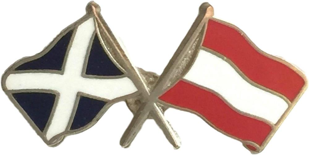 Scotland-Austria double pin badge