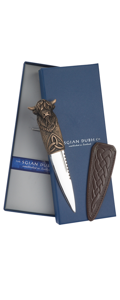 Highland Cow Sgian Dubh, bronze