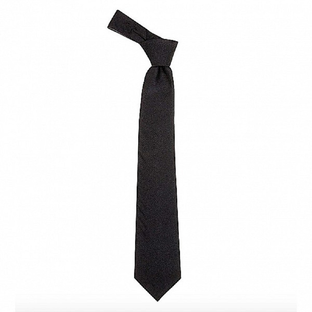 Wool Tie. Single Colour. Black