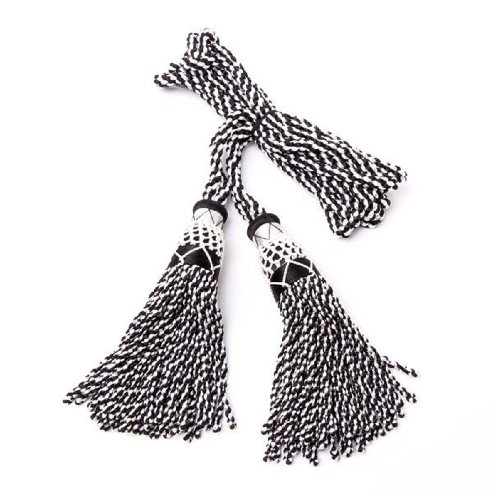 Bagpipe Cords, Soie, noir / argent Bagpipe Cords, Soie, noir / argent
