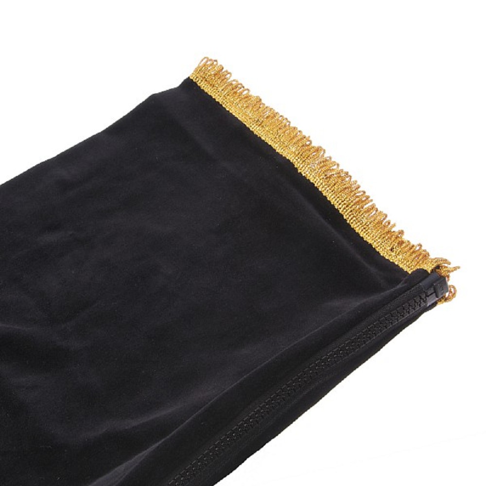 Bagpipe Cover, Velvet with Lurex fringing with ZIPPER. Black - Gold