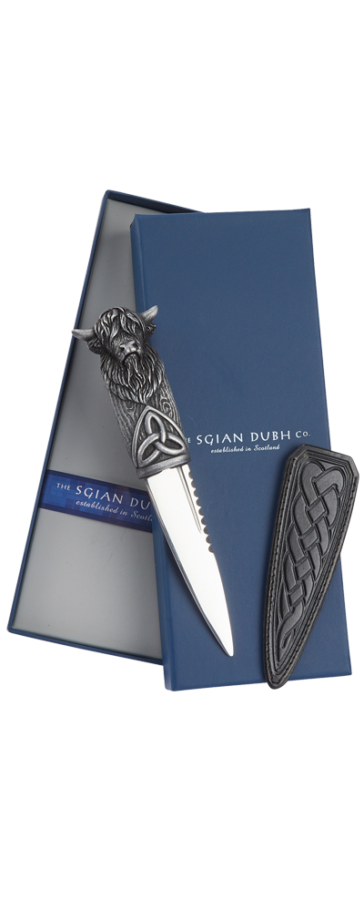 Highland Cow Sgian Dubh, silver