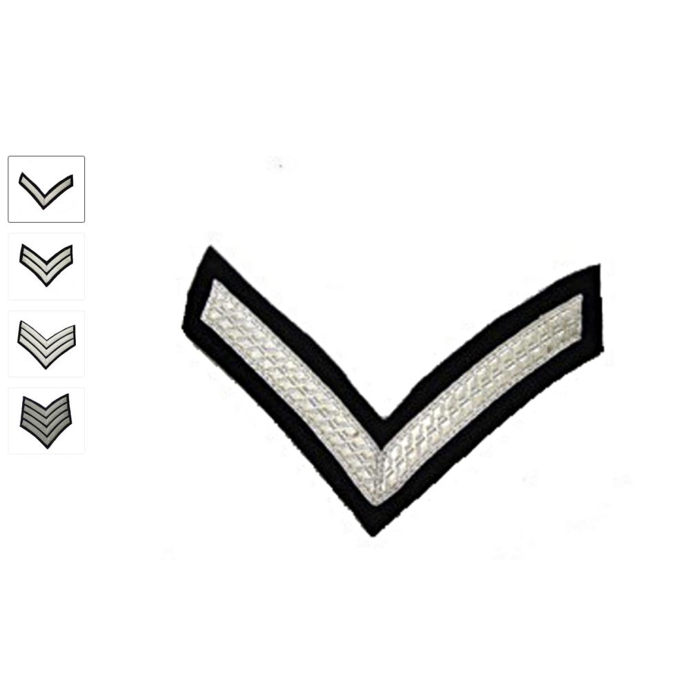Chevrons (for Doublet). Silver on black.