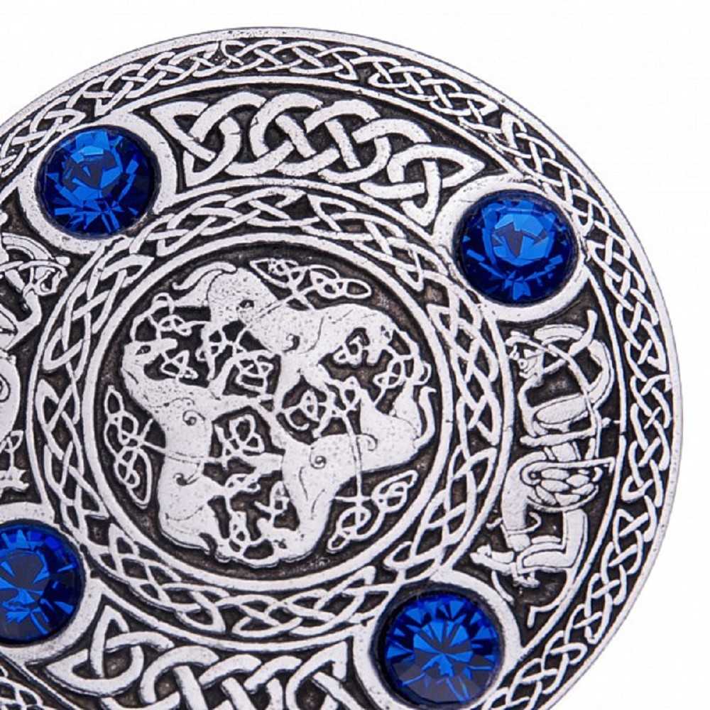 Plaid Brooch with Celtic Horse design
