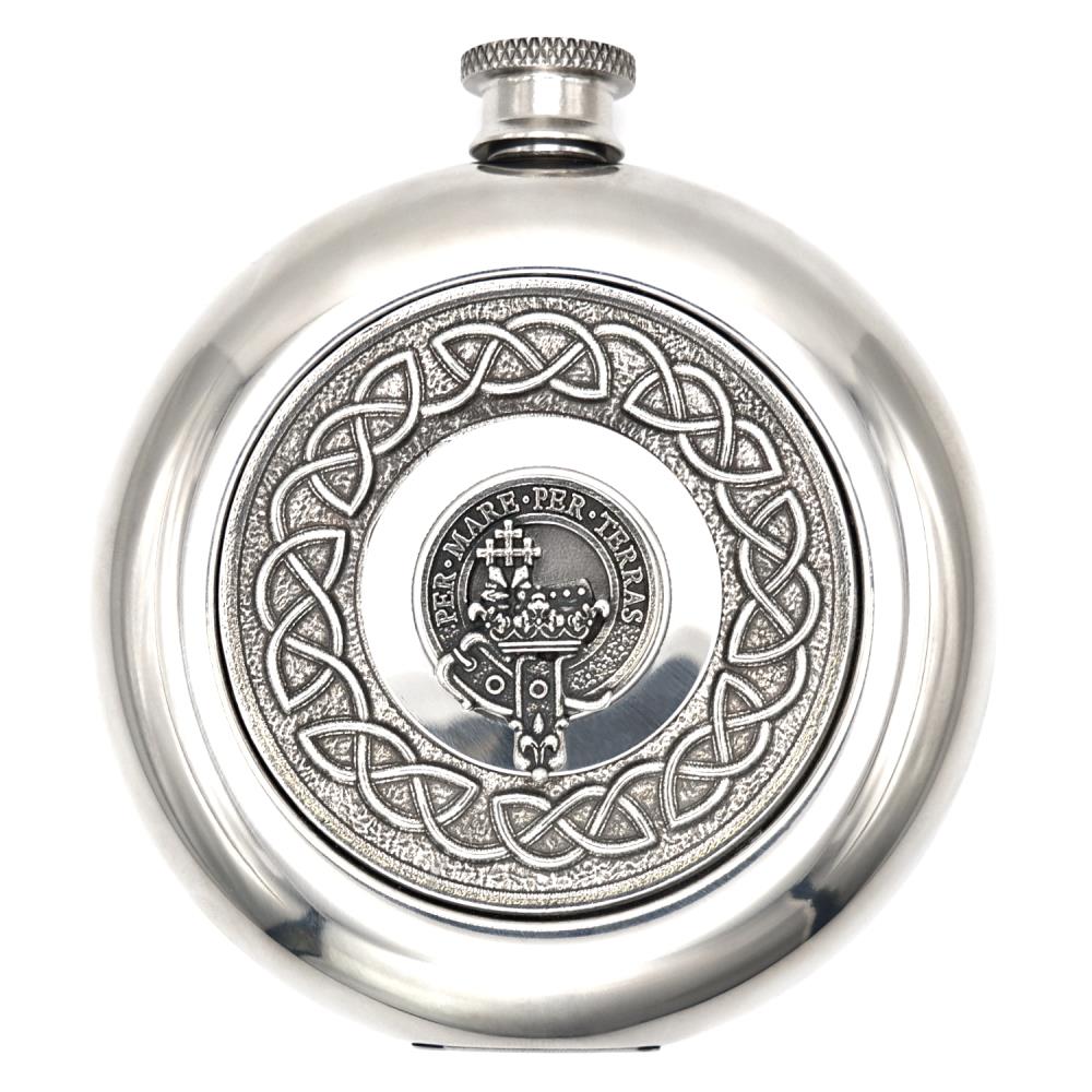 Hip Flask with Clan Crest, 6 oz (118ml) Hip Flask with Clan Crest, 6 oz (118ml)