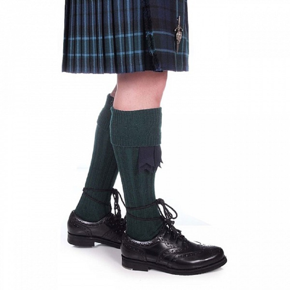 Chaussette Kilt, Vert foncé Chaussette Kilt, Vert foncé