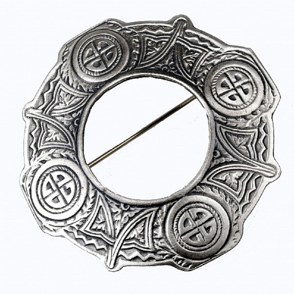 Plaid Brooch, Classic Celtic Antique