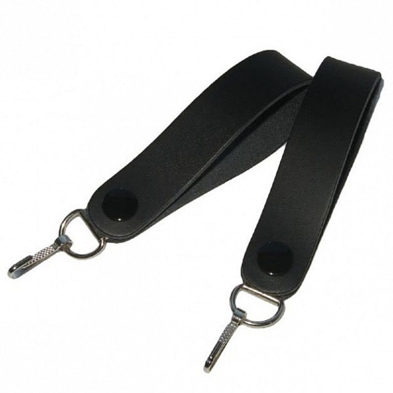 Pair Of Leather Sporran Suspenders - Celtic Embossed Design, Heavy Hooks, Brown, Standard Size For Kilts